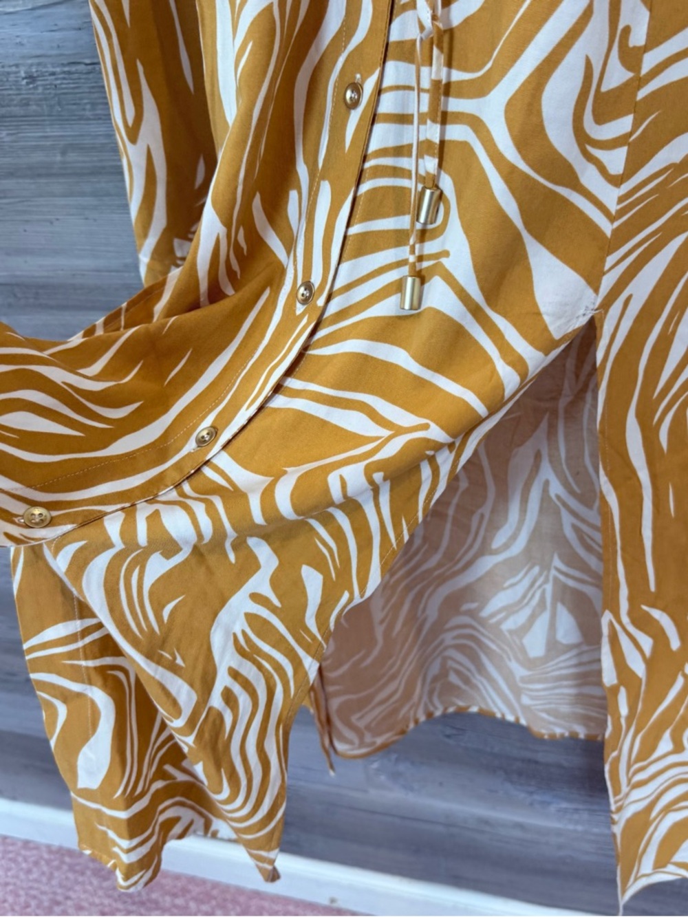 Soft Surroundings Abstract Zebra Button-Front Maxi Dress - Small - Picture 7 of 7